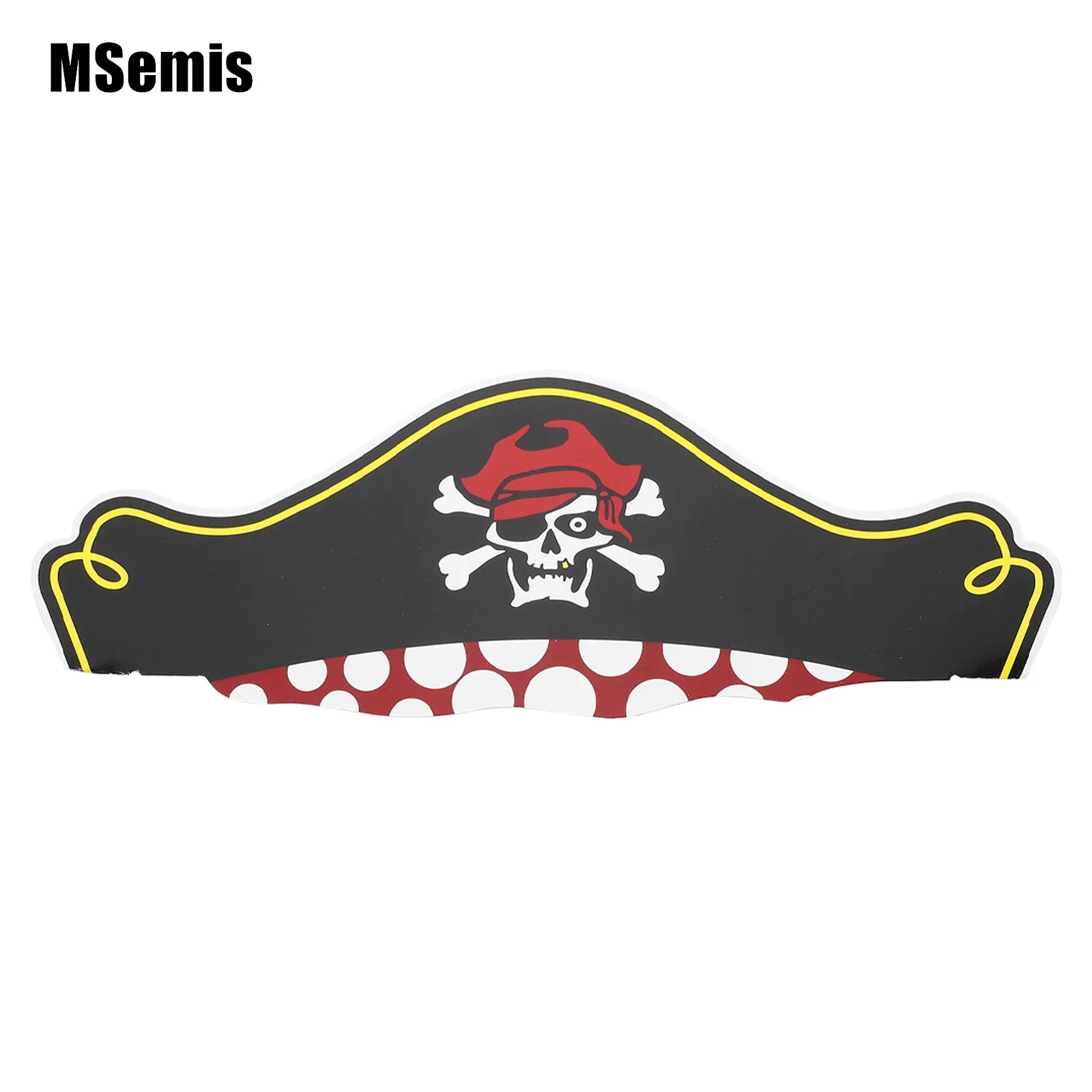 12Pcs Halloween Pirate Theme Hat for Children Adult Skull Print Paper Hat Bar Birthday Party Masquerade Cosplay Costume Props