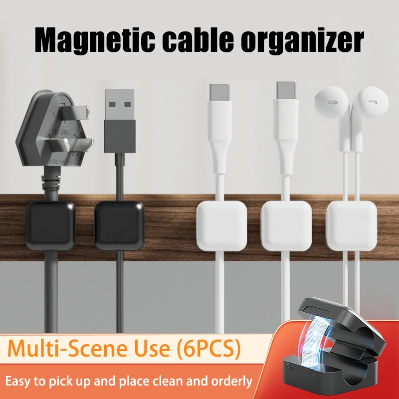 Multipiece Under Desk Cable Management Adjustable Magnetic Cable Clips Smooth Wire Keeper Wire Keeper Cable Organizer