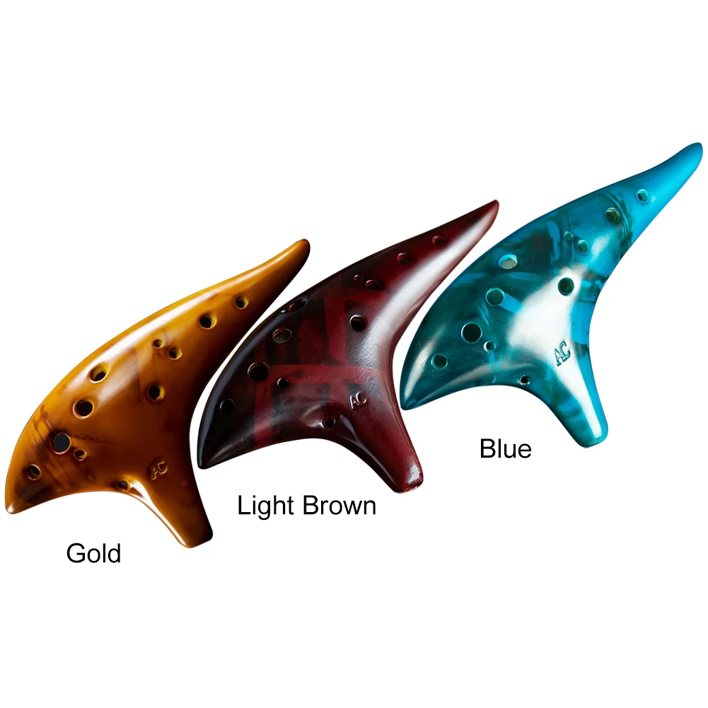 12 Hole Natural Ocarina Stable Intonation Alto C Tone Classic Ocarina with Protective Bag Instrument for Music Lover Beginner