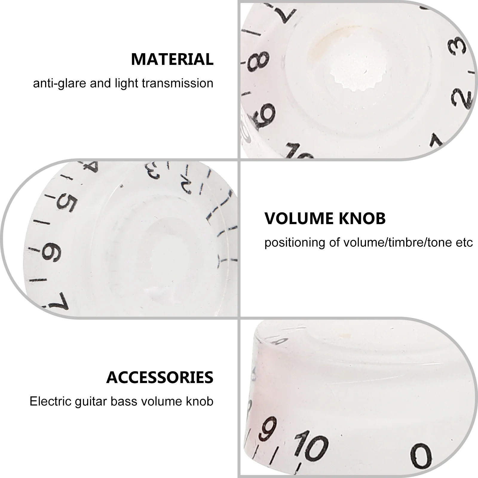 4 قطعة مقابض حجم الجيتار الكهربائي قبعات التحكم المتينة المضادة للتآكل من الأكريليك بديلة لمؤثرات مضخم الجهير #5