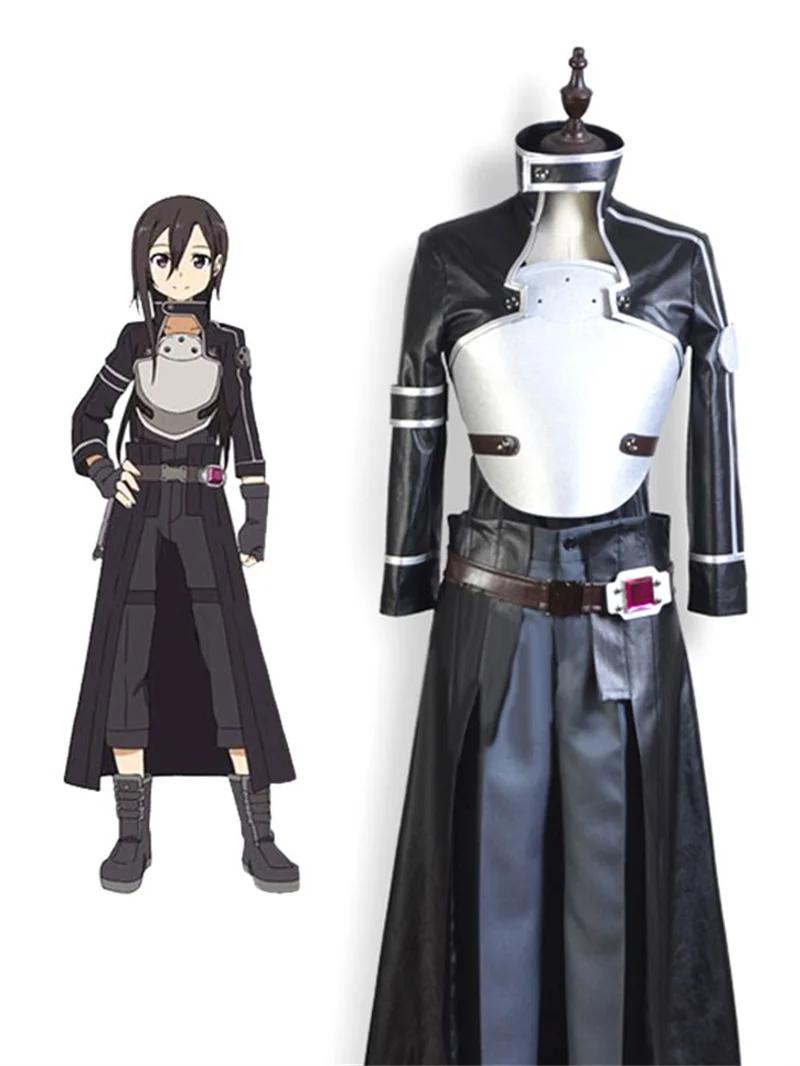 

Sword Art Online 2 Kirito Kirigaya Kazuto GGO Kirito Cosplay Costume Unisex Halloween Costume Uniform Full Set for Adult Kids