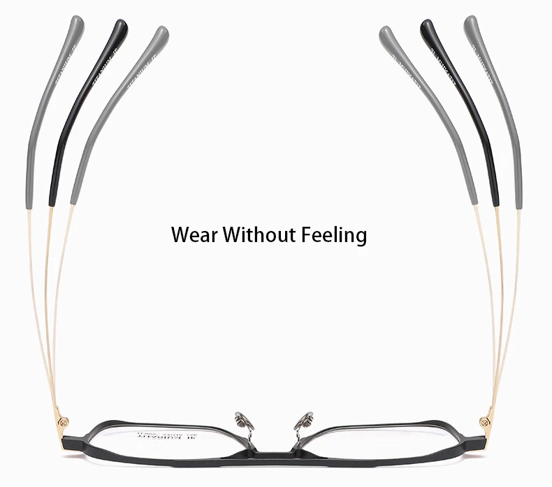 Leichte reine Titan rahmen Retro Polygon Brille Pilot Ultra Doppelbrücke maßge schneiderte optische verschreibung pflicht ige Brillen Mann – Detail 2