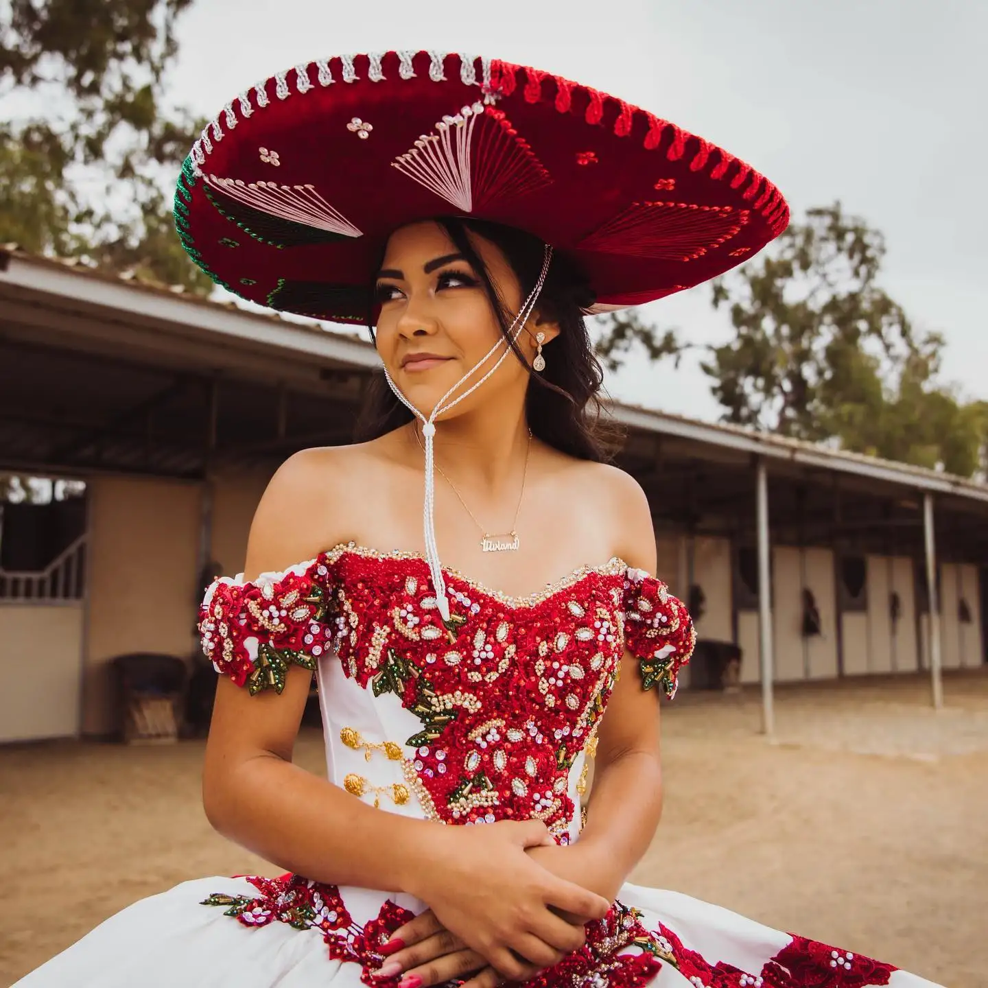 Vermelho branco princesa quinceanera vestidos 3d floral applique fora do ombro inchado em camadas saia rendas corset vestidos de 15 años