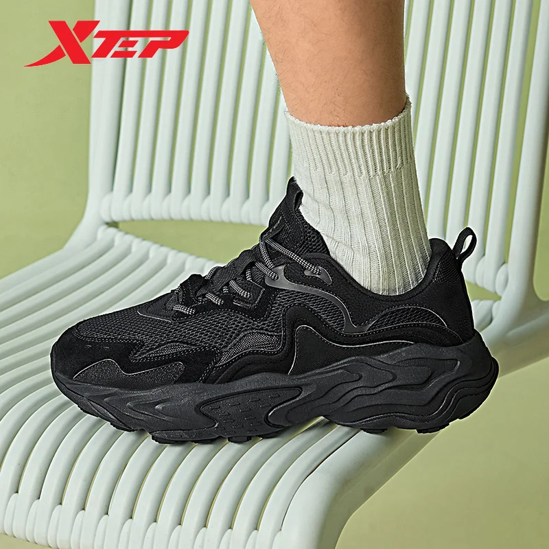 Xtep Casual Shoes For Men 2024 Summer Fashion Men\'s Sports Shoes Increase Comfortable Thick Sole Soft Outdoor Shoes 876219320042