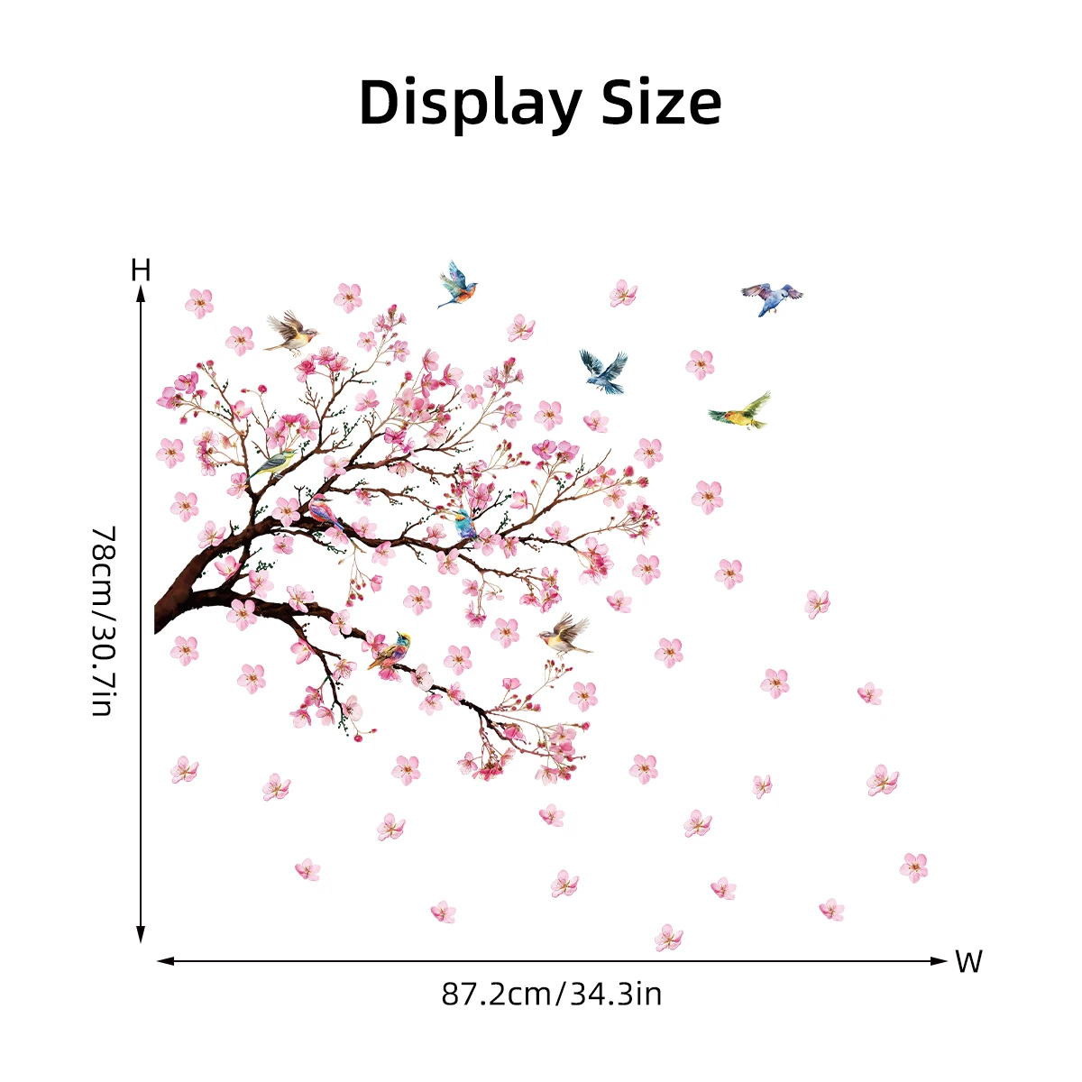 Watercolour Bird Flower Wall Stickers Living Room Decoration for Bedroom Wall Decals Kids Room Baby Nursery Home Decor Girl Gift