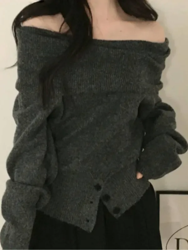 

Gagarich, мягкий удобный свитер с одним вырезом на талии и завязками по подолу, женский свитер ранней осени 202, новый милый свободный универсальный топ с плечами