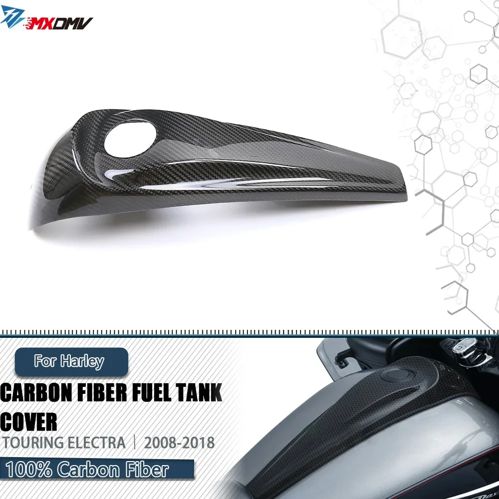 

For Harley Touring Electra Street Glide Road FLHT FLHX 2008-2018 Motorcycle Carbon Fiber Fuel Tank Panel Cover