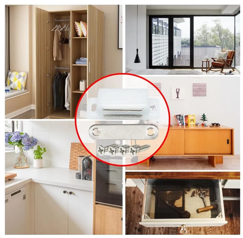 

Strong Magnetic Force Door Suction With 4pcs Screws Living Room Bedroom Bathroom Door Cabinet Suction Practical Home Decor Tools