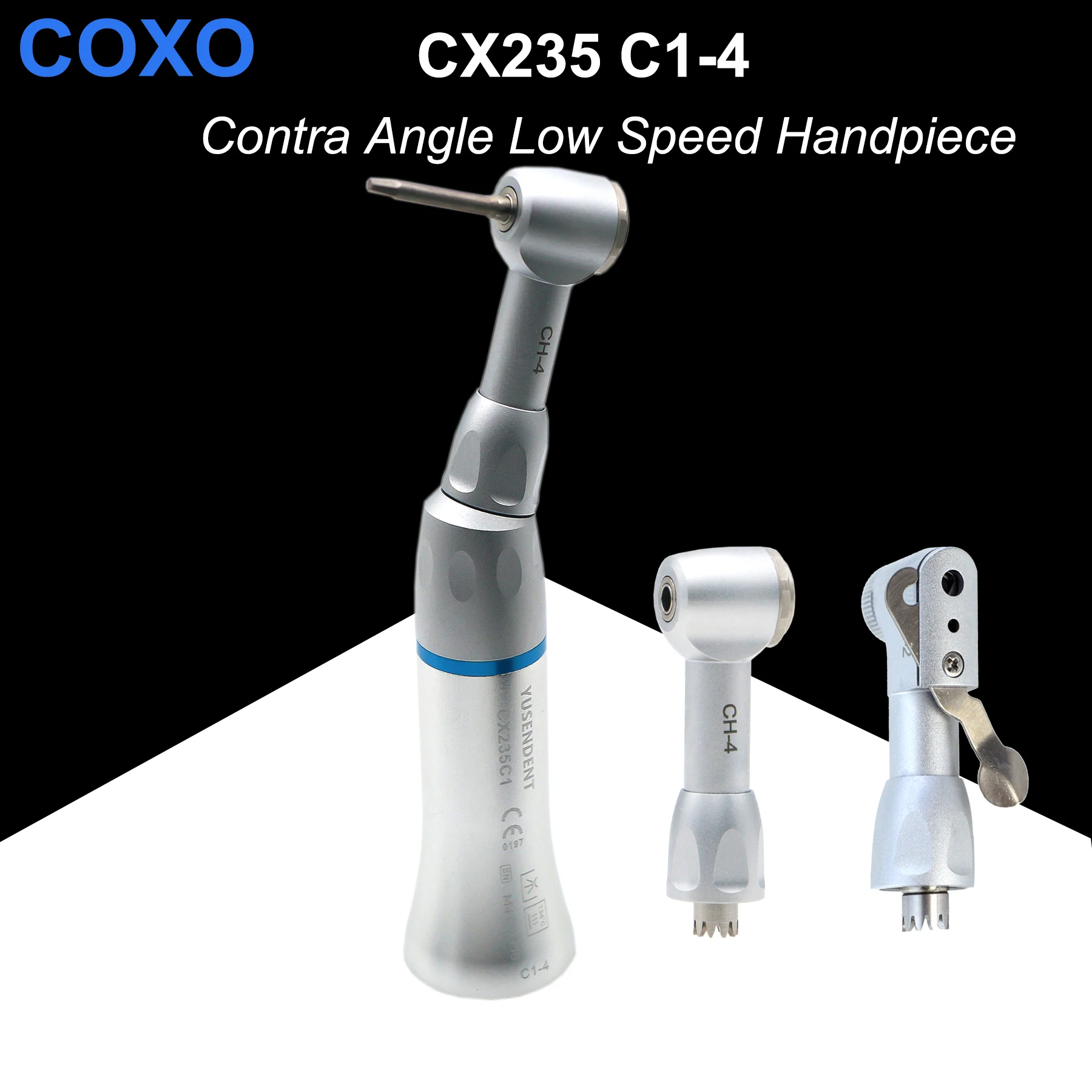 

COXO Dental Low Speed Contra Angle Handpiece 1:1 Direct Drive Push Button Type Fit NSK EX Series Handpiece CX235 C1-4