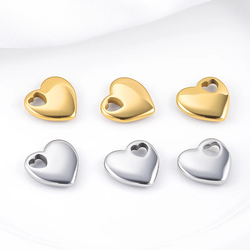 

5Pcs Stainless Steel Charms Exquisite Heart Pendants for DIY Women Jewelry Making Materials Necklace Bracelet Earrings Findings