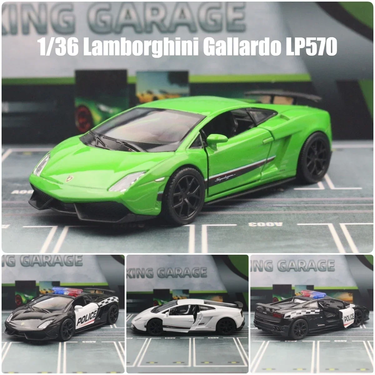 1:36 Lamborghini Gallardo LP570-4 Super Sport Toy Car RMZ City Diecast Metal Miniature Model Pull Back Collection Gift For Boy