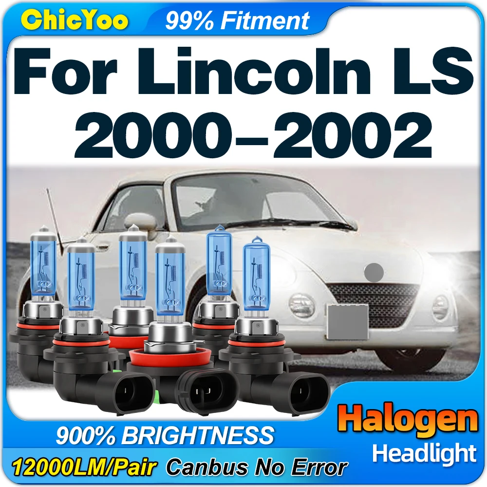 

12V 300W Halogen Headlight Bulbs 30000LM Super Bright Auto Lamps 6000K Super White Fog Lights For Lincoln LS 2000 2001 2002