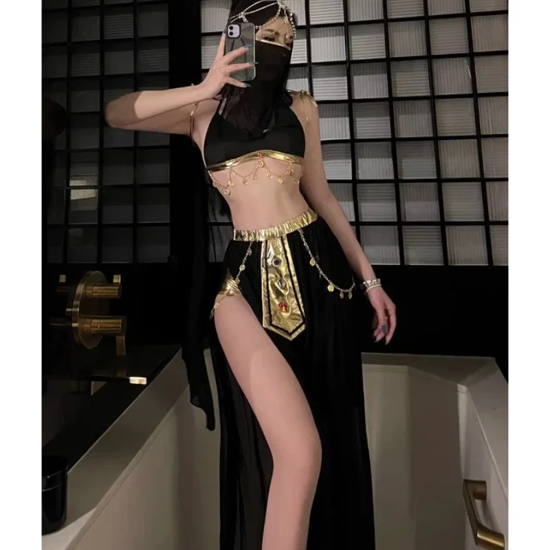 زي الرقص الشرقي المرأة مثير الأميرة العربية زي يتوهم الرقص الهندي التطريز بوليوود الياسمين فستان الملكة المصرية #6