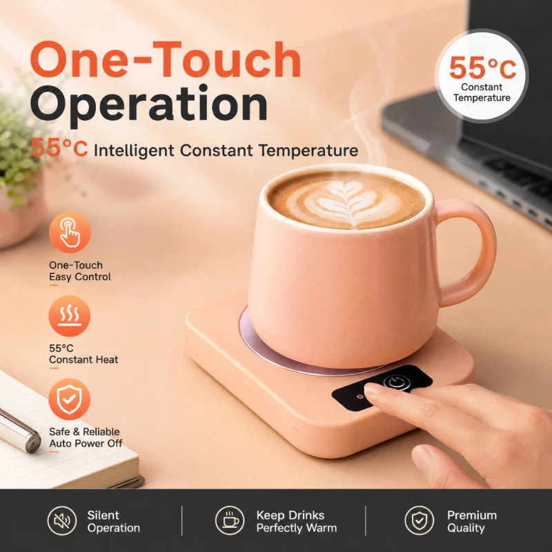 Smart 55°C Mug Warmer Electric Cup Heating Pad Desktop Coffee Tea Milk Constant Temperature Coaster Office Home image 3