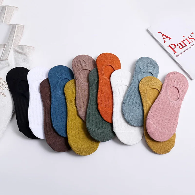 Fanceey Two piece Women Breathable Casual Cotton Short Sock Invisible Boat Mesh Socks Low Tube Women Socks Female  Breathable