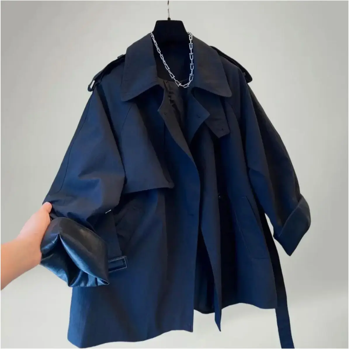 

2025 Spring and Autumn Women's Windbreaker Jacket Loose Casual Top