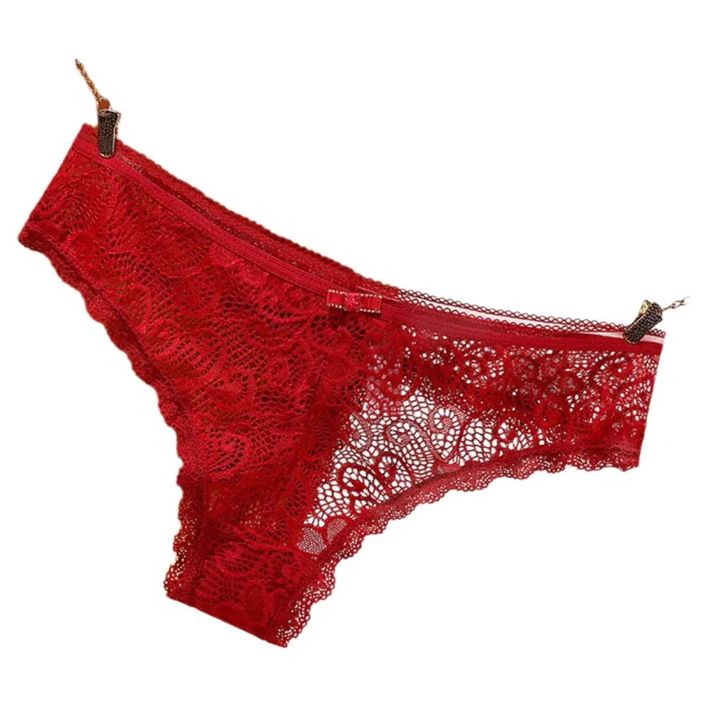 Hollow Seamless T-Back Underpants G String Low-waist Women Thong Sexy Briefs Flower Lace Panties