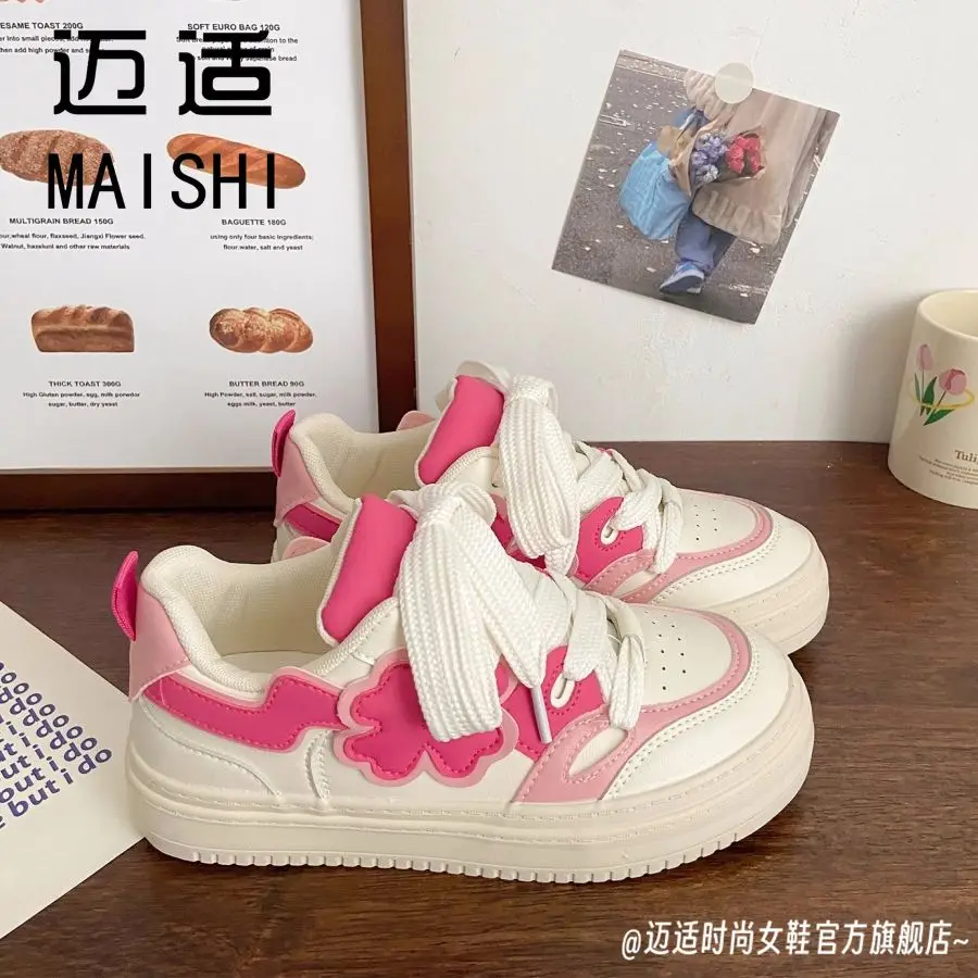 Kawaii Shoes Pink Sneakers Women Platform Vulcanize Cute Korean Tennis Female Spring Summer Vintage Casual Flats Footwear