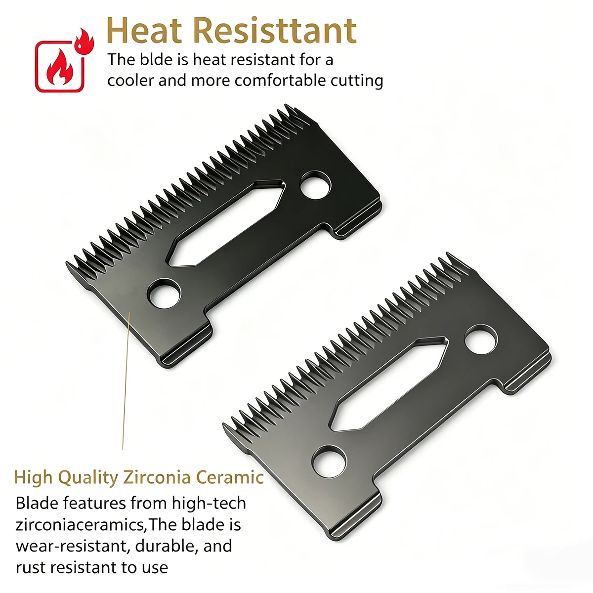 5 Pcs BRDCLIP 2-Hole Ceramic Movable Blade Cordless Clipper Replaceable Blade Wahl Shear Clipper Two Colors Barber Accessories