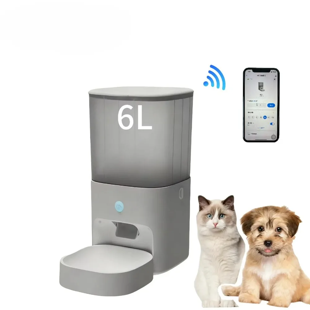 

6L Automatic Timed Feeder Pet Bowl with Wi-Fi Function Pet Dry Food Dispenser Bowl, Automatic Intelligent Pet cat and Dog Feeder