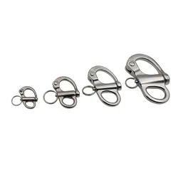 316 Stainless Steel Fixed Snap Shackles Bail Snap Shackles with Quick Release Pin for Bracelet and Boat