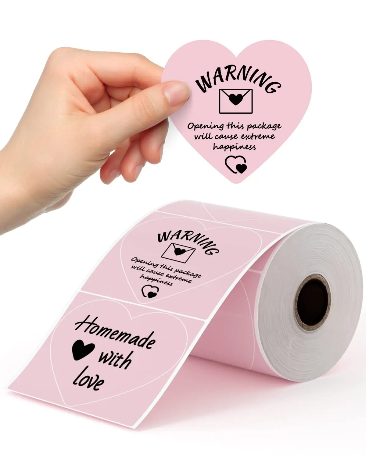 3 "Roze Thermische Labels Voor Verzendlabelprinter Schattige Hartstickers Rol Voor Aangepaste Stickers Gepersonaliseerd En Klein Bedrijf