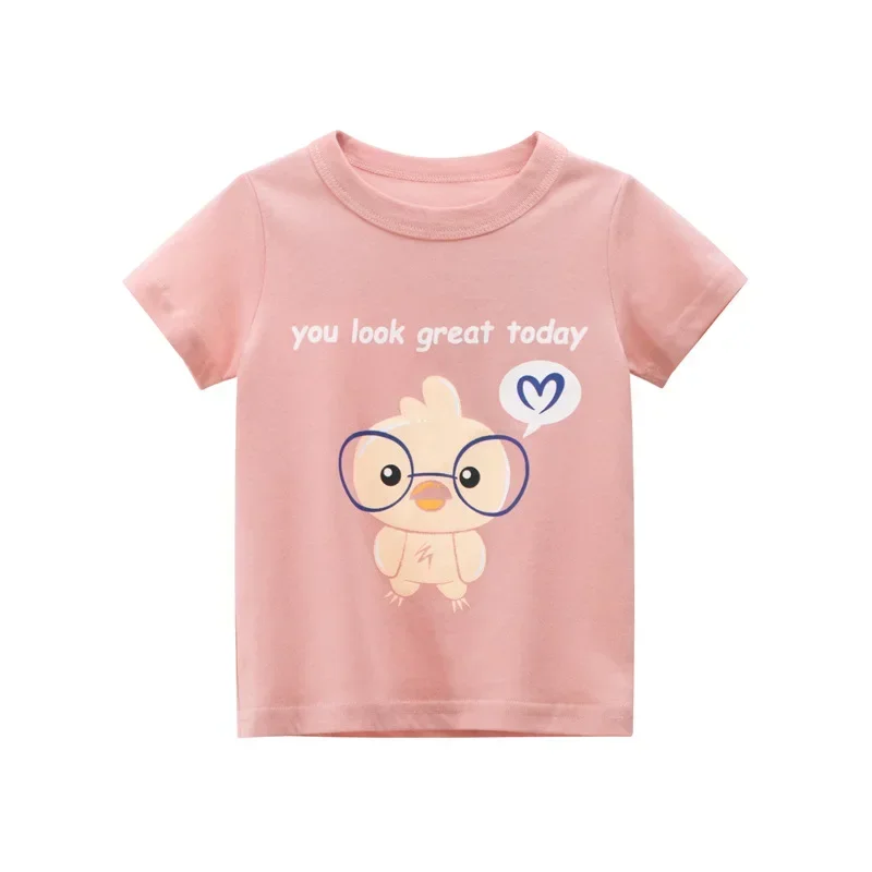 2025 Summer Short Sleeve T Shirt Girls Cartoon Strawberry Cherry Casual T-Shirts for Girl Tops Cotton Children Kids Clothes 10Y image 5
