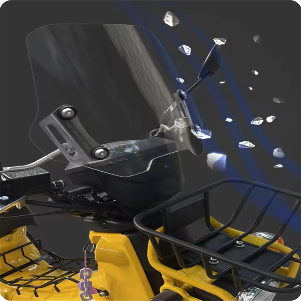 

Front Windshield Modification For Honda Cub Cross 110 CC110 Transparent Windshield Rain Shield Chest Guard Accessories