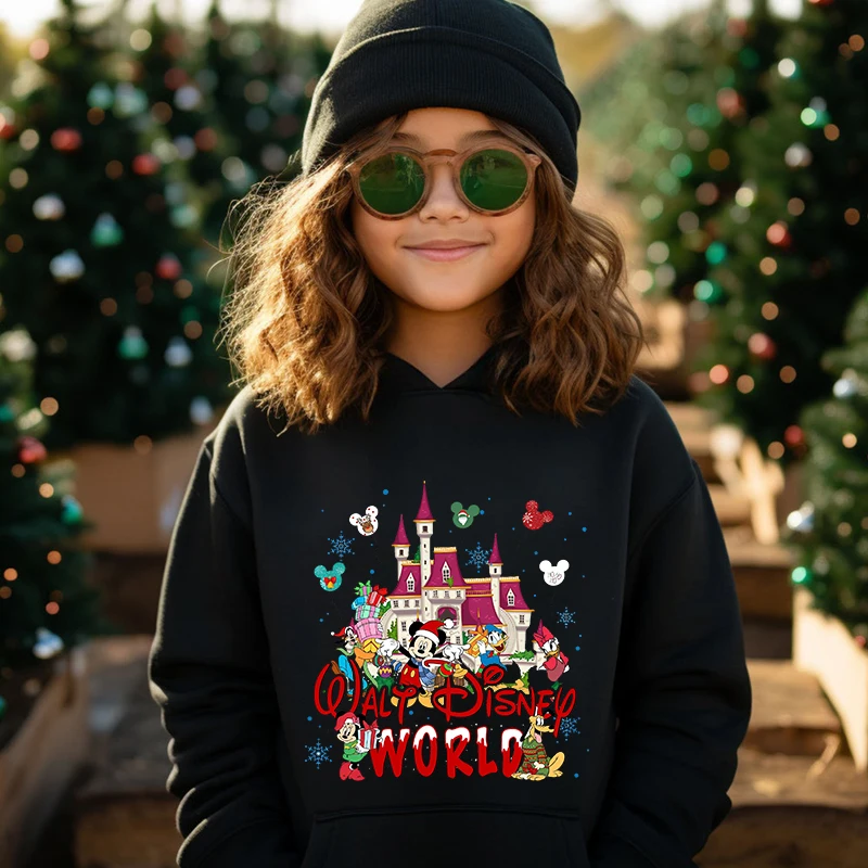 Merry Christmas Mickey Friends kids hoodie plus fleece sweatshirt holiday gift for boys and girls