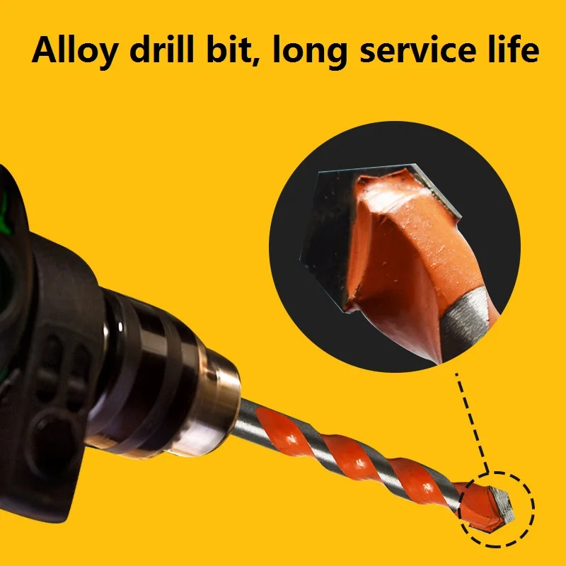 6-12mm Multifunctional Triangle Drill Bit Diamond Set Ceramic Tile Concrete Brick Wood Glass Punching Hole Saw Metal