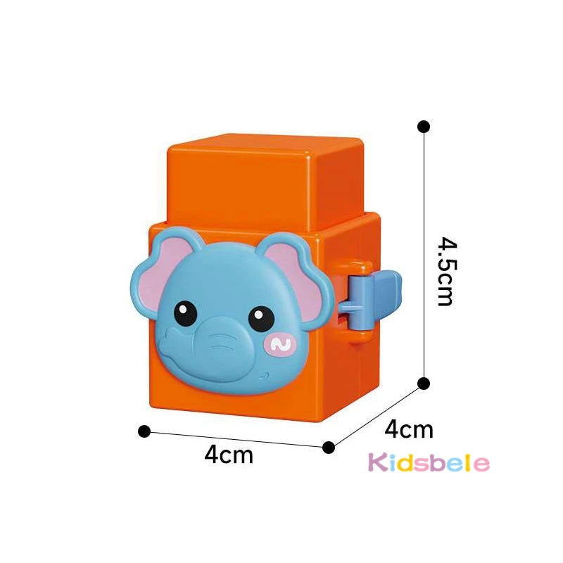 Bebê educacional empilhamento brinquedos diversão empurrar ligação animal bloco de construção conjunto brinquedo mesa dos desenhos animados animal pilha brinquedo adorável