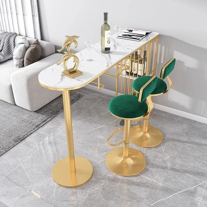 Nordic marble bar  simple living room home light luxury high table entrance guest dining room wall window partition