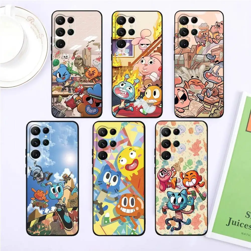 

The Amazing World Gumball Phone Case For Samsung S25,S24,S23,22,21,Ultra,Pro,S10,S30Plus,20lite Black Cover
