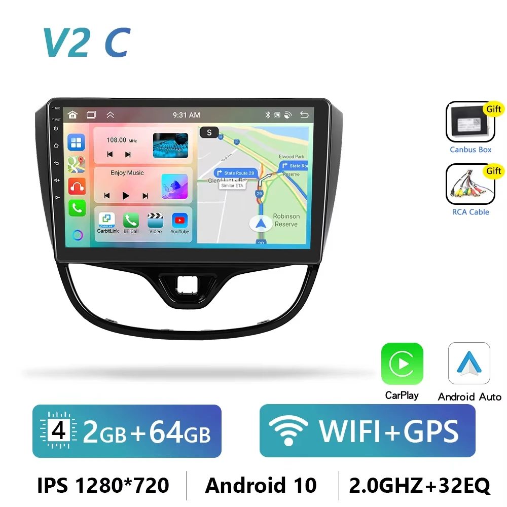 4G Carplay Android Radio Auto Multimedia Speler Voor Opel Karl Vinfast Fadil 2017-2020 Head Unit Gps Stereo Intelligente Autoradio
