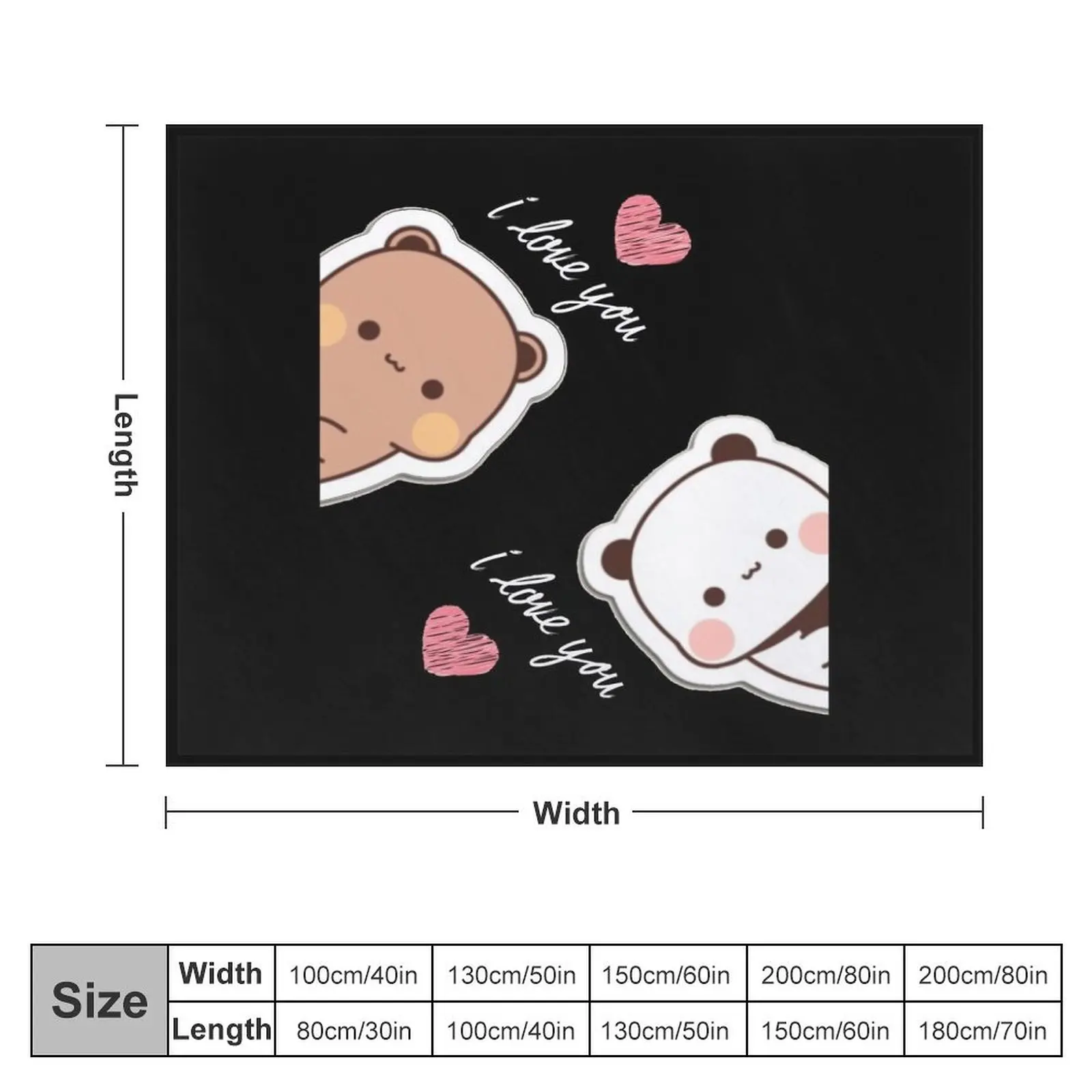 I love you Bear and Panda Dudu and Bubu Throw Blanket heavy to sleep Comforter Hairy Summer Beddings Blankets