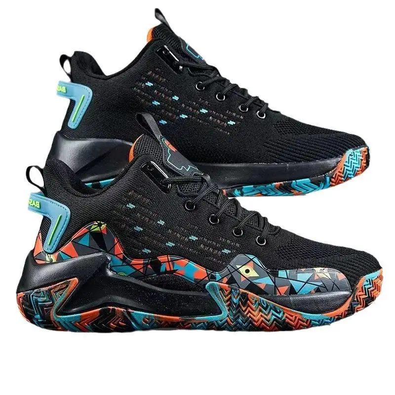Male2024new plataforma tênis de basquete voar tecido malha respirável tênis fábrica atacado lazer ao ar livre tênis corrida