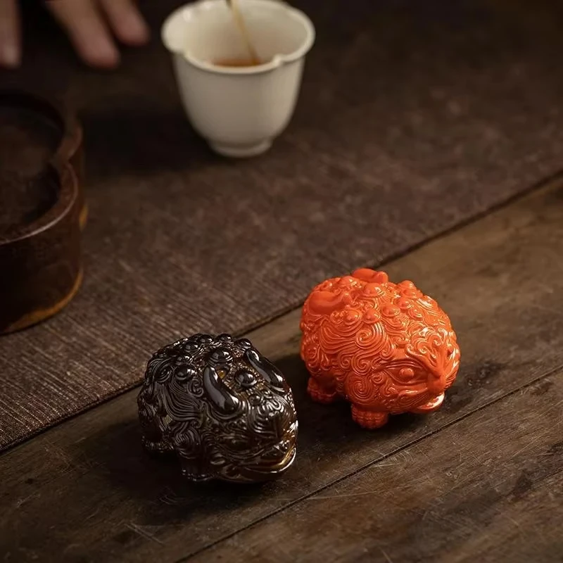 Color-Changing Resin Tea Pet - Mini Zhaocai Pixiu Lion Figurine Cute Kung Fu Tea Set Unique Tea Table  supplies tea accessories