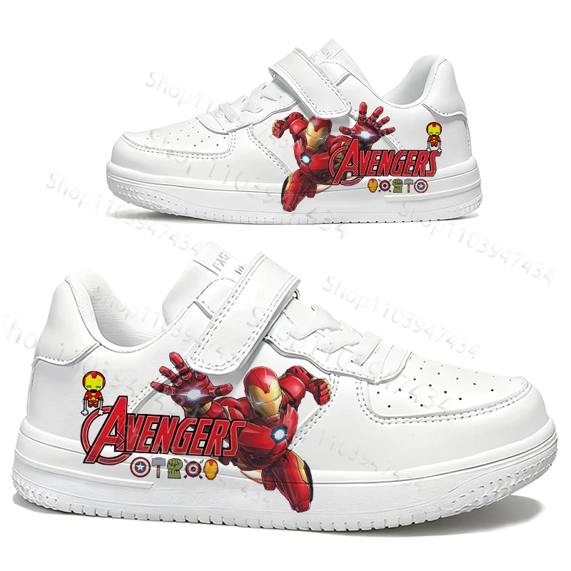 

Детские прочные походные ботинки Iron Man для подростков, белые, с мягкой подошвой, противоскользящие, дышащие, на платформе, для мальчиков и девочек