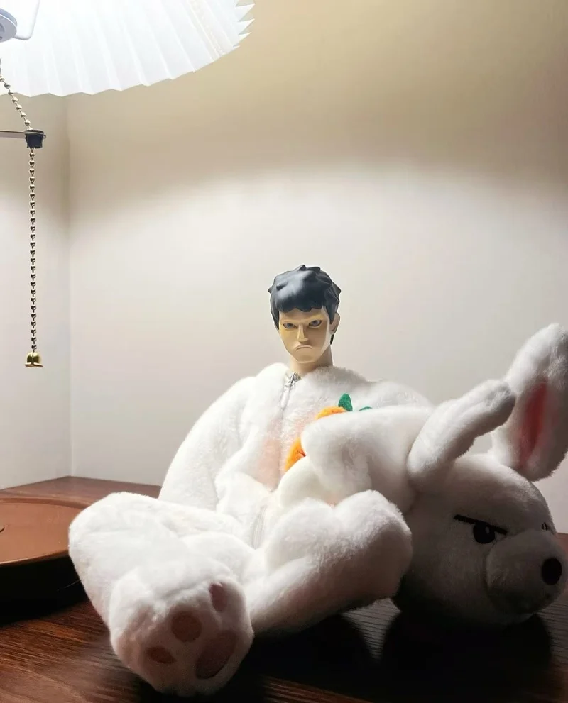 In Stock 1/6 Scale Goon White Rabbit Plush Coat With Headband Full Set Fit 12inch Action Figure Model Toys