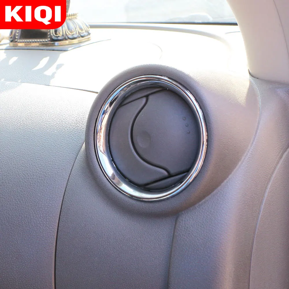 2 sztuk/zestaw ABS Chrome pokrywa wentylatora dla Nissan Sunny N17 Versa 2014-2017 dekoracja do wylotu wykończenia naklejki