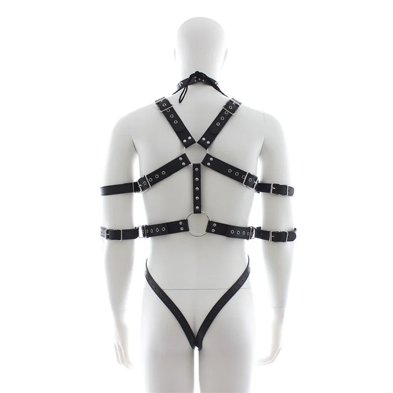 Sexy Mens Gay PU Leather Full Body Chest Harness Bondage Open Penis Ring BDSM Night Clubwear Sex Tools for Gay Male 18+ - Image 5
