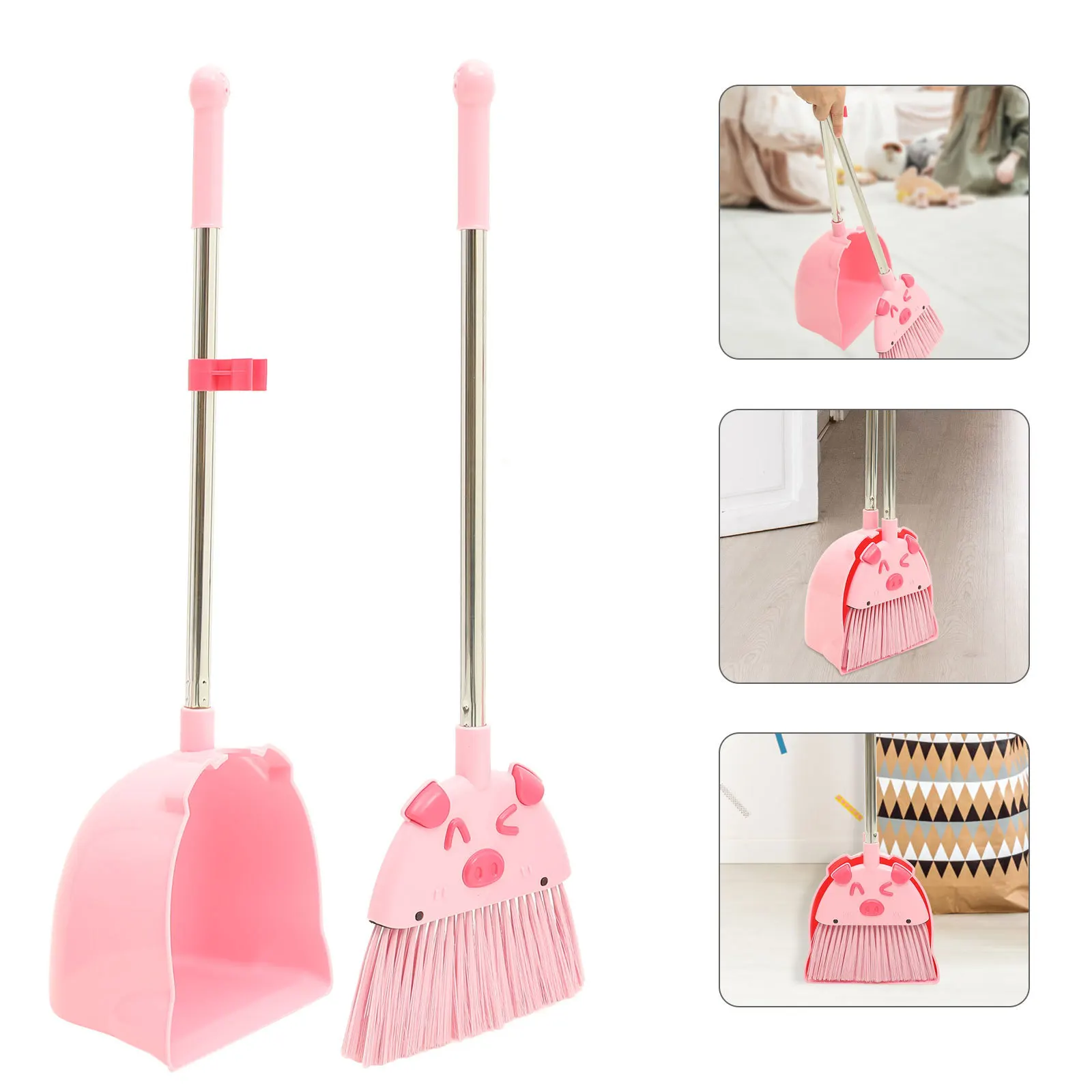 1 conjunto crianças vassoura pá conjunto ergonômico durável ferramenta de limpeza doméstica para crianças fingir jogar pequenos acessórios de limpeza