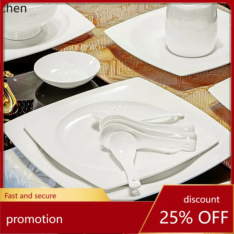 

Hxl bone china pure white underglaze color bowl and plate suit tableware suit bowl and plate