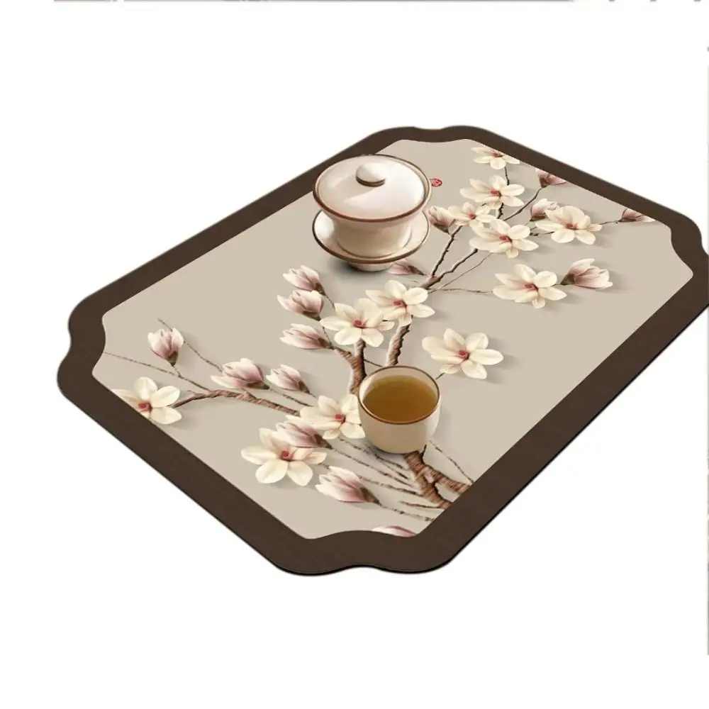 

Absorbent Quick Dry Drain Mat Quickly Dry Heat Resistant Diatom Mud Tableware Pad Soft Non-Slip Dish Drying Mat Coffee Machine