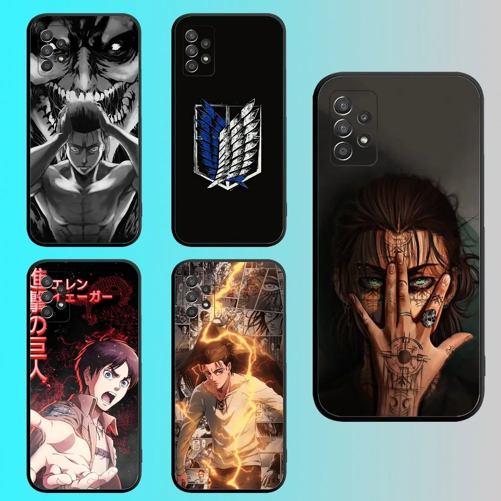 Eren Yeager Phone Case For Samsung S 25,24,21,22,23,30,20,Ultra,Plus,Fe,Lite,Note,10,9,5G Black Soft