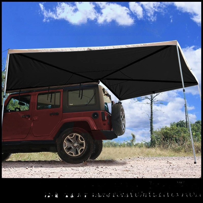 

Car side canopy fully automatic quick opening 270 ° fan-shaped vinyl large space canopy Car side