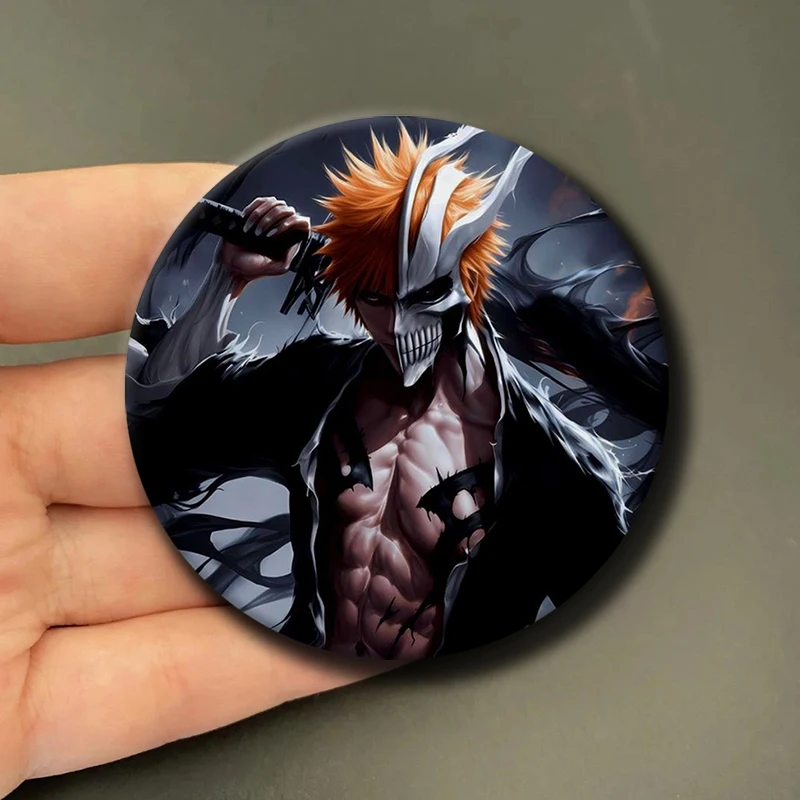58mm Runde Weißblech Soft Button Pin Anime BLEACH Cartoon Brosche Kleidung Zubehör Kreative Abzeichen Anstecknadeln Schmuck Geschenk
