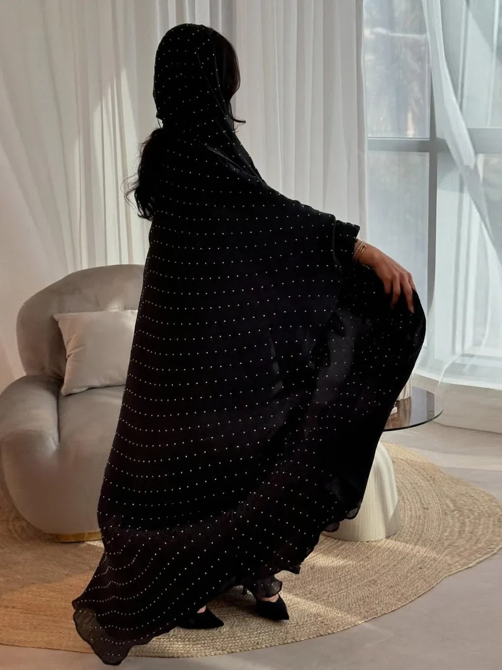 Muzułmańska sukienka damska Abaya z szalikiem Diamentowy 2-częściowy zestaw Chusta na głowę Arabska długa szata Maroko Dubaj Kaftan Vestidos Jalabiya