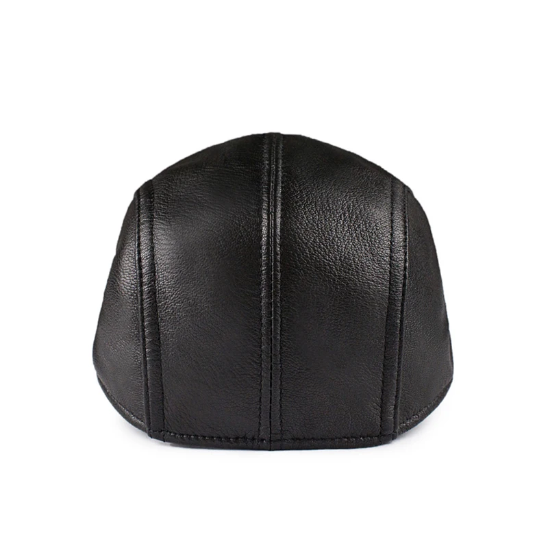 Winter Man Head Warm Darke Berets Hat Male Top Quality Genuine Leather 55-60 cm Fitted Stitches Casquettee Caps For Man Gorro