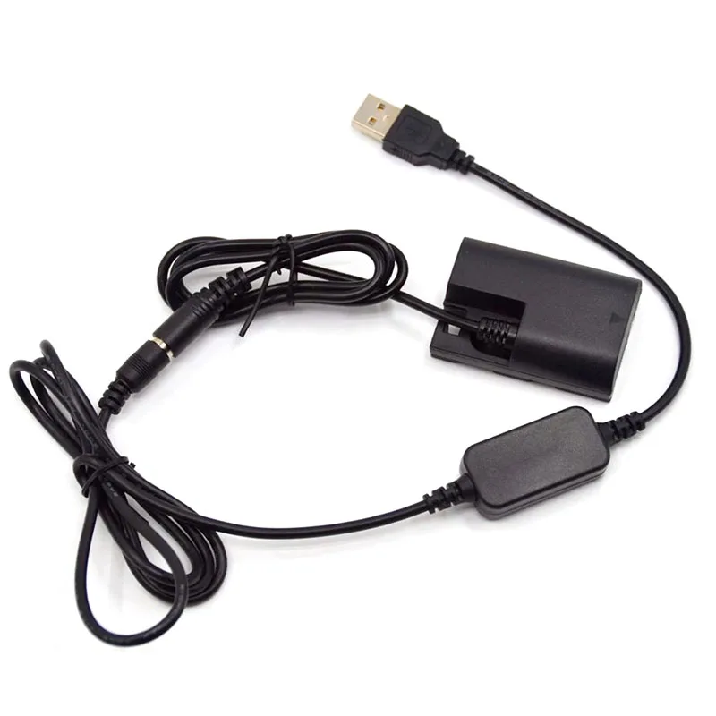 Power Bank 5V USB Cable Adapter + LP-E6 Dummy Battery DR-E6 ACK-E6 for Canon EOS 5D Mark II III 5D2 5D3 6D 7D 60D SLR Camera